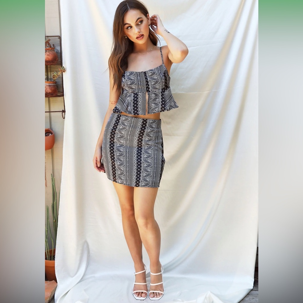 2 Pc Silk Skirt Set
